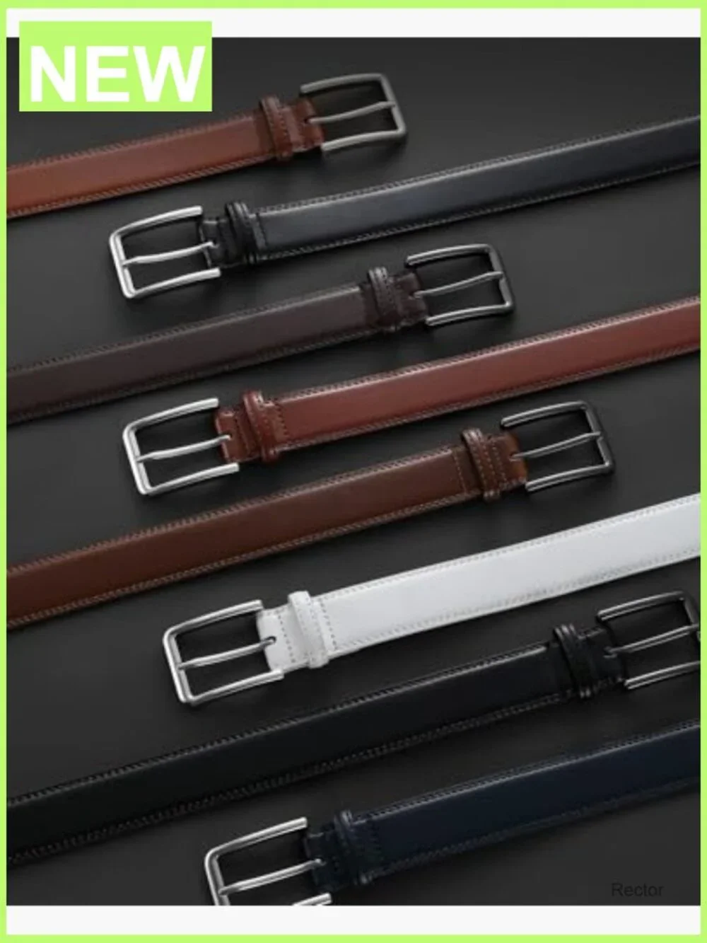 Leather Dress Belt Men 2 Pack 1 3/8 Inch Pin Buckle Work Business Casual